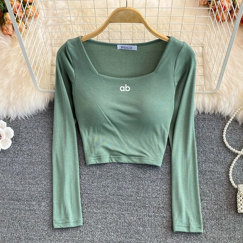 Base Layer Top - Kaos Wanita Korea Fashion Kerah Kotak