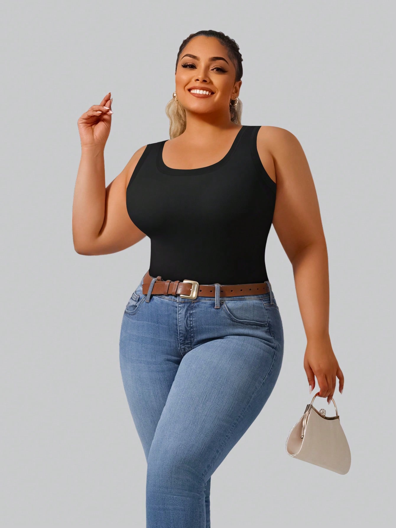 Tank Top Crop Ribbed High Stre - Tank Top Ribbed ulasan dan harga